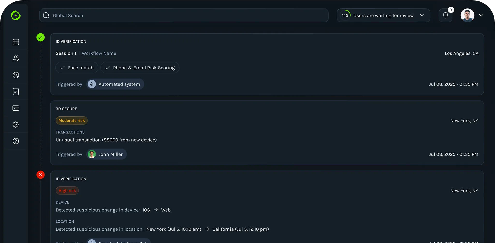 Event Monitoring risk queue dashboard
